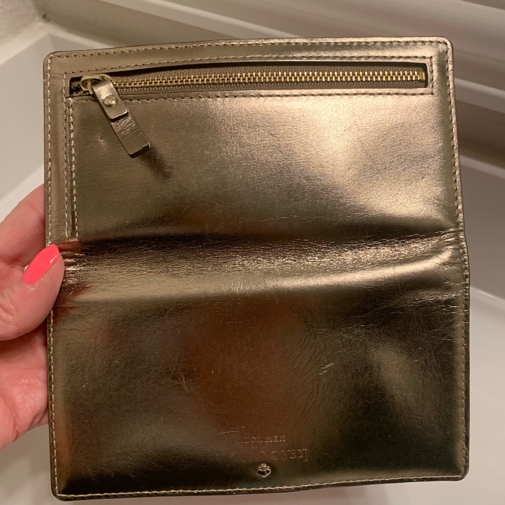 Kate Spade Gold Wallet Pink Interior